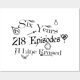 A Line Erased - 6 years, 218 Episodes, Rusty Quill Gaming Posters and Art